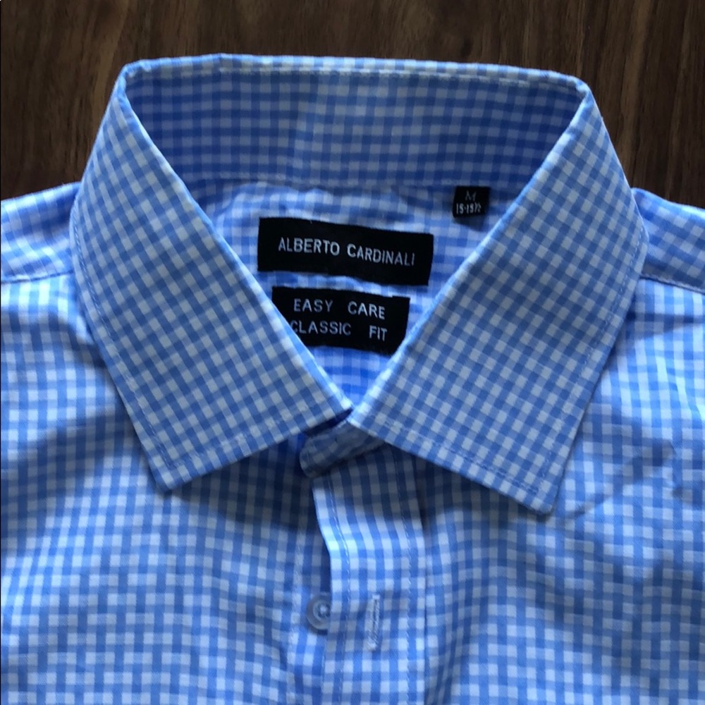 Light Blue Patterned Button Down - Picture 3 of 4